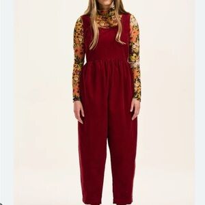 Lucy & Yak Burgundy Red Corduroy Bowie jumpsuit